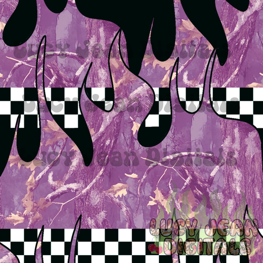 Purple camo flames Seamless File