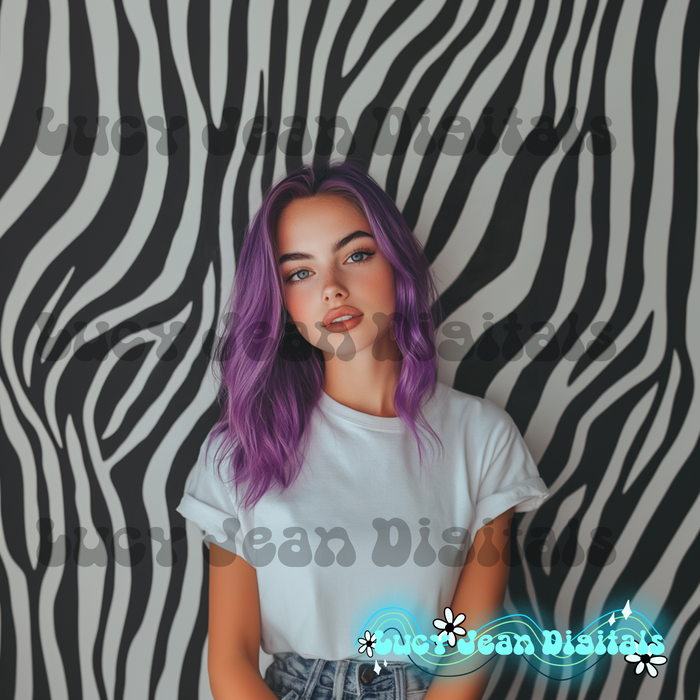 Purple hair modeled Mock up (comes with 2 images)