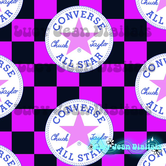 Purple white checkered sneakers Seamless File
