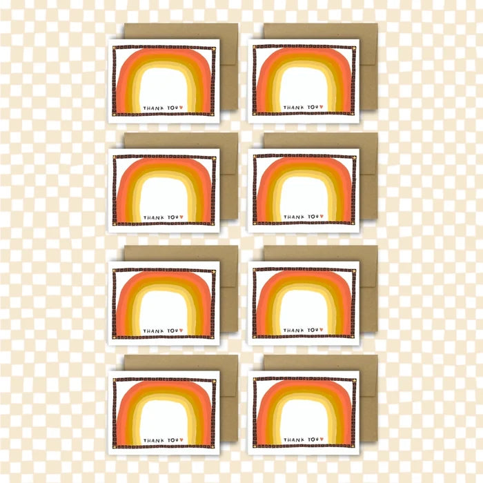 Rainbow Boxed Thank You Cards