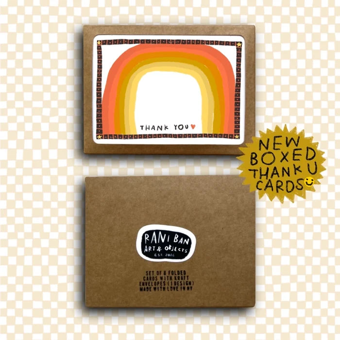 Rainbow Boxed Thank You Cards