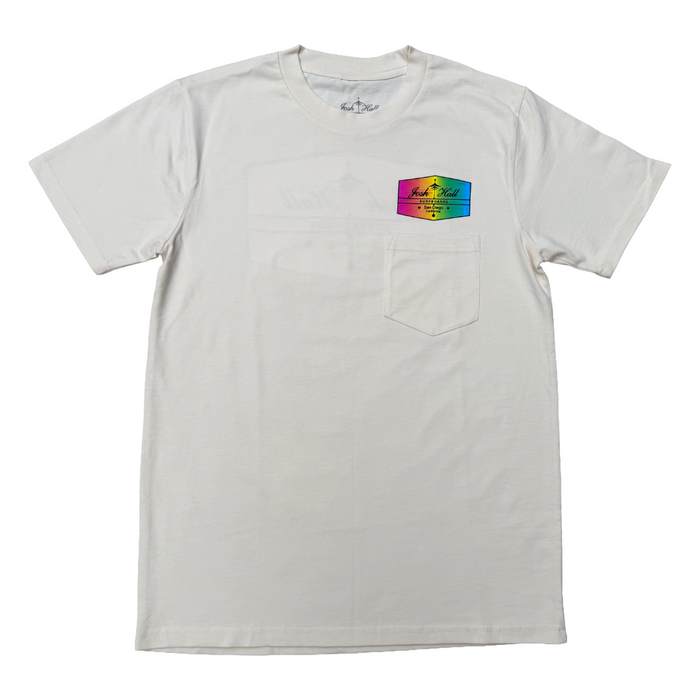Rainbow Hex Logo Pocket Tee - White
