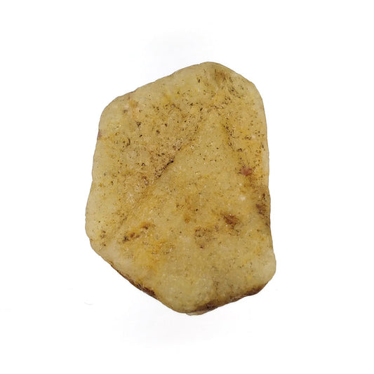 RECORD KEEPER Yellow SAPPHIRE Gemstone Crystal : 84.90cts Natural Untreated Triangle Formative Sapphire Specimen 36*26mm