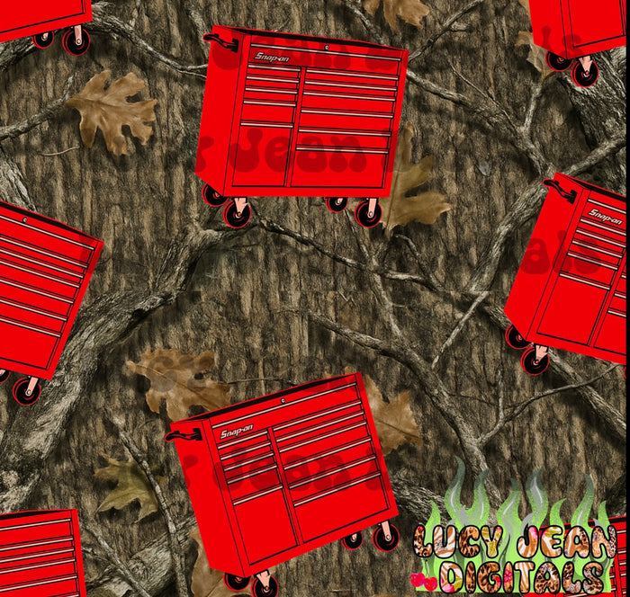 Red camo tool box Seamless File