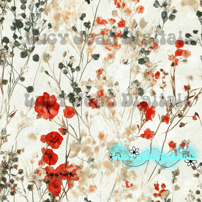 Red wildflowers seamless file
