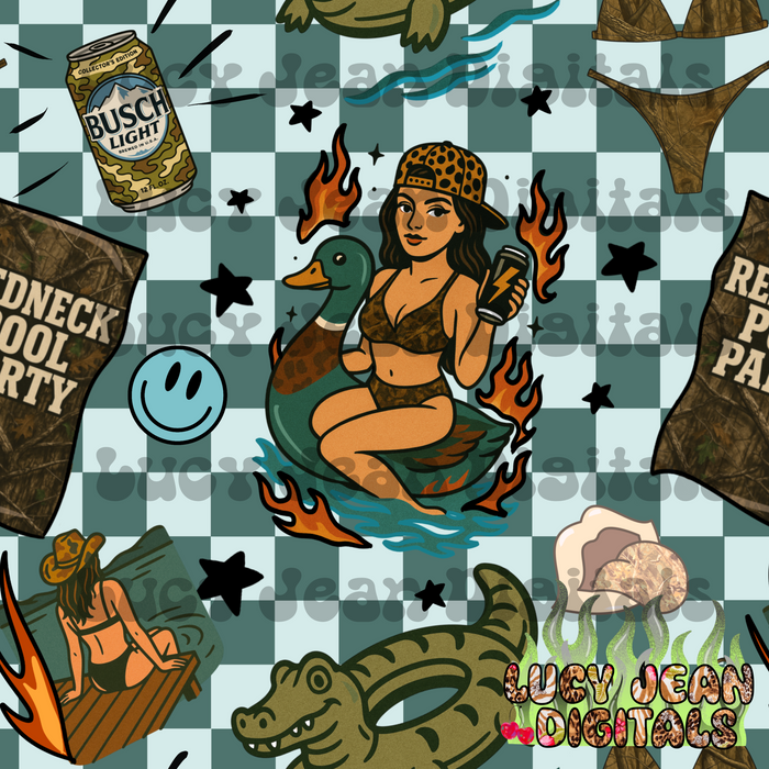 Redneck pool party Seamless File