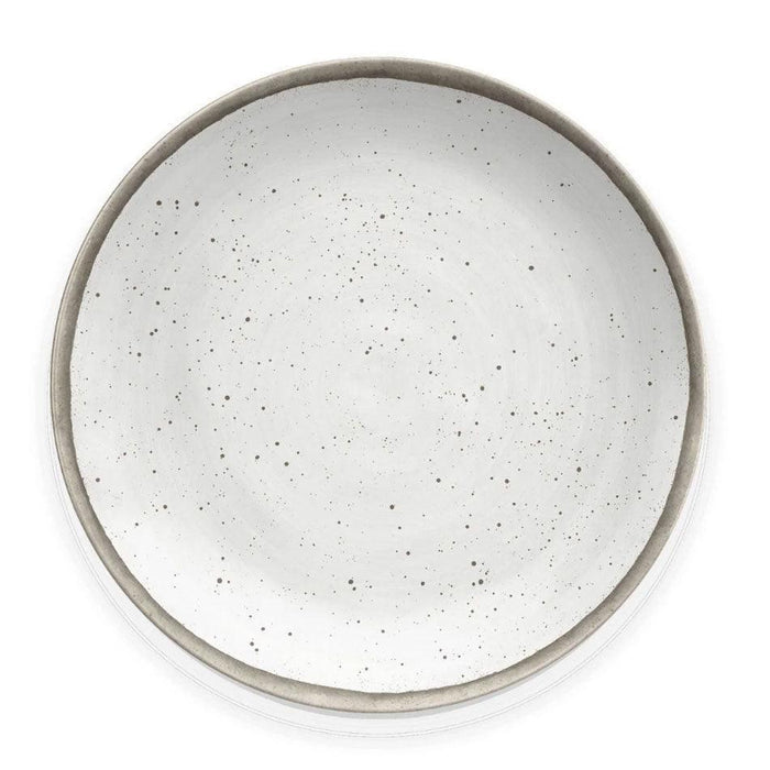 Retreat Pottery White Bamboo 10.5" Dinner Plate TarHong Indigo Pool Patio BBQ