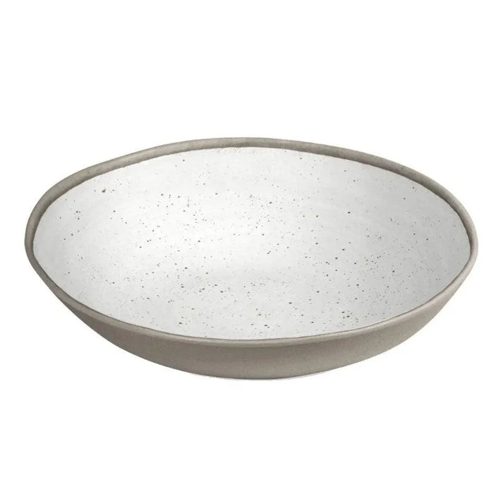Retreat Pottery White Bamboo 12" Serving Bowl TarHong Indigo Pool Patio BBQ