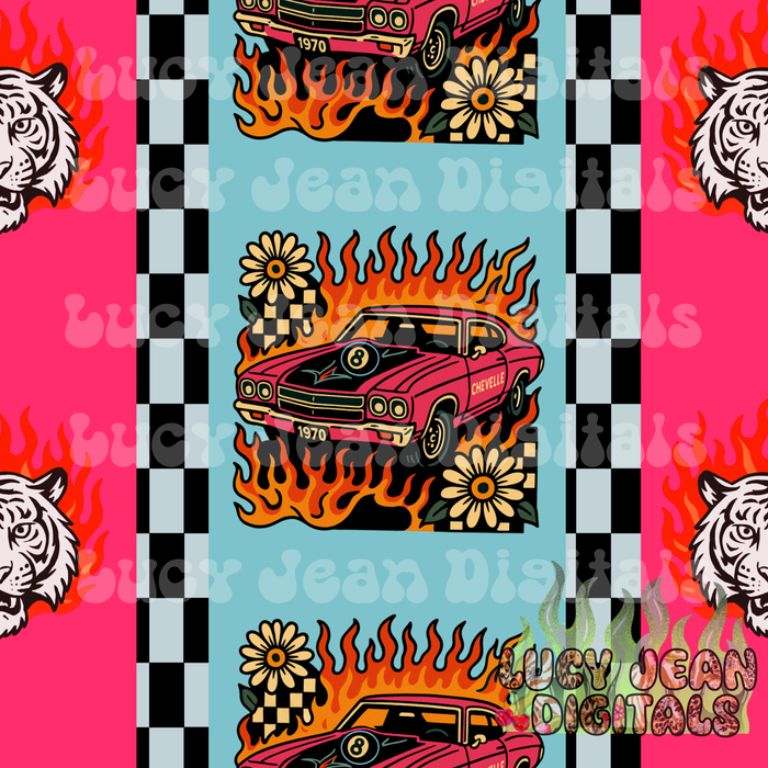 Retro 70s car Seamless File