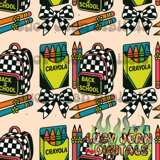 Retro Back to School Seamless File