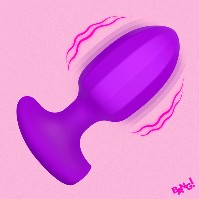 Ribbed Vibrating Silicone Butt Plug