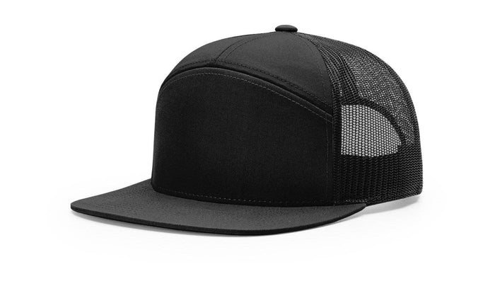 Richardson 168 7-Panel Trucker Hat: Black