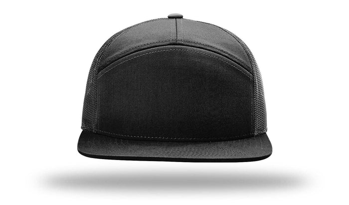 Richardson 168 7-Panel Trucker Hat: Black
