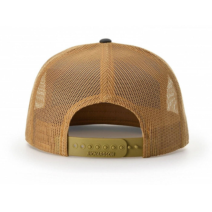 Richardson 168 7-Panel Trucker Hat: Pale Khaki/Loden Green