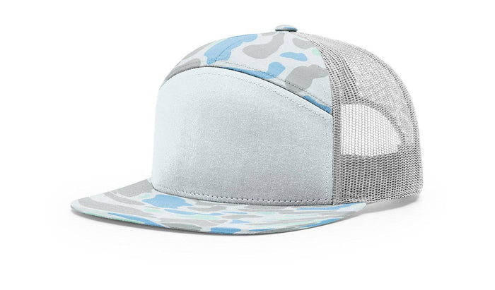 Richardson 168P Printed 7 Panel Trucker Hat: Realtree Advantage/Khaki