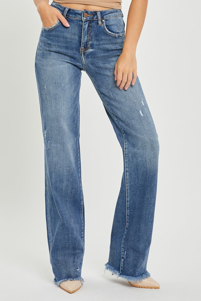 Risen High Rise Frayed Hem Jeans FINAL SALE