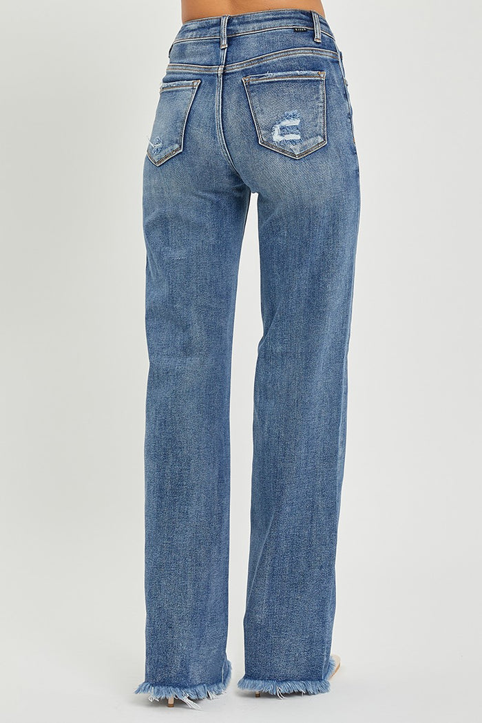 Risen High Rise Frayed Hem Jeans FINAL SALE