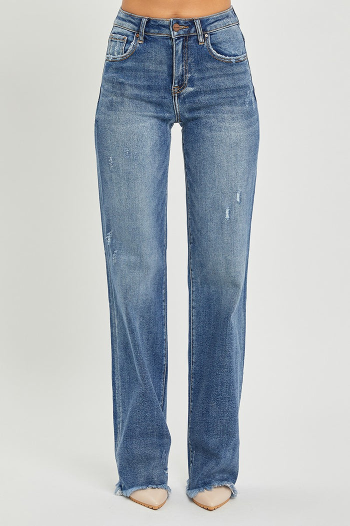 Risen High Rise Frayed Hem Jeans FINAL SALE
