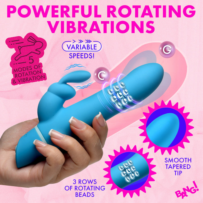 Rotating Beads Silicone Rabbit Vibrator
