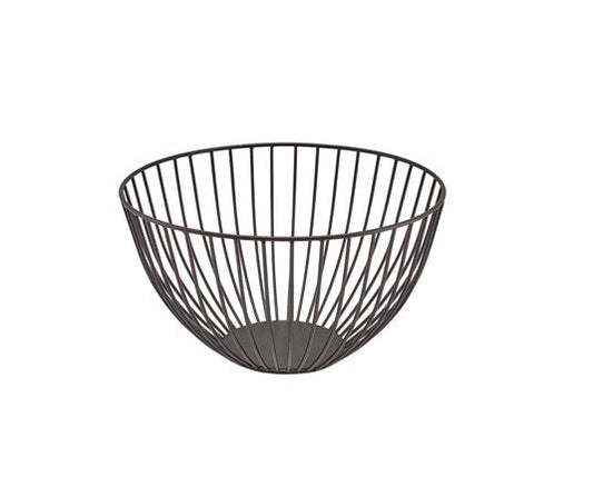 Round Wire Basket Black 24 x 13cm