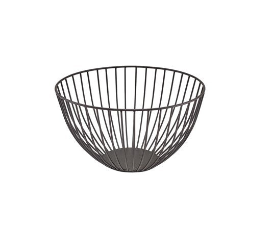 Round Wire Basket Black 24 x 13cm