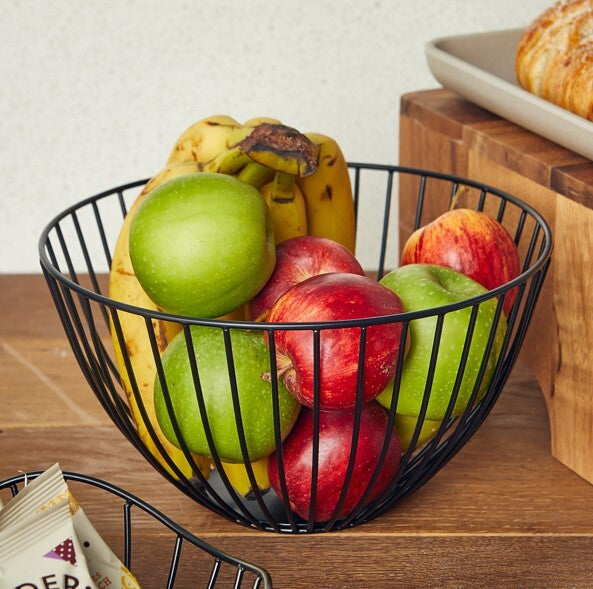 Round Wire Basket Black 24 x 13cm