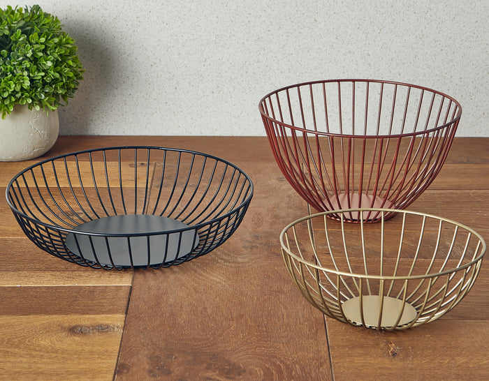 Round Wire Basket Black 27Cm X 7Cm