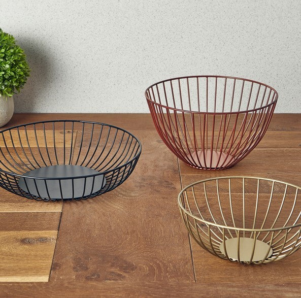 Round Wire Basket Copper 24 x 13cm