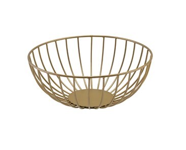 Round Wire Basket Gold 20 x 8cm
