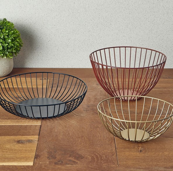 Round Wire Basket Gold 20 x 8cm