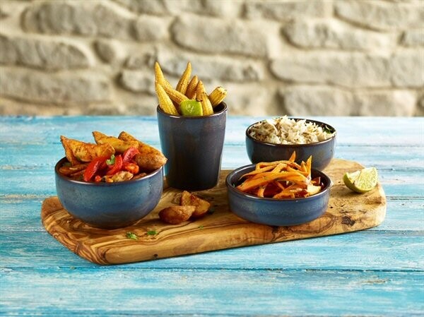 Rustic Stoneware Tapas Dish 10Cm Blue