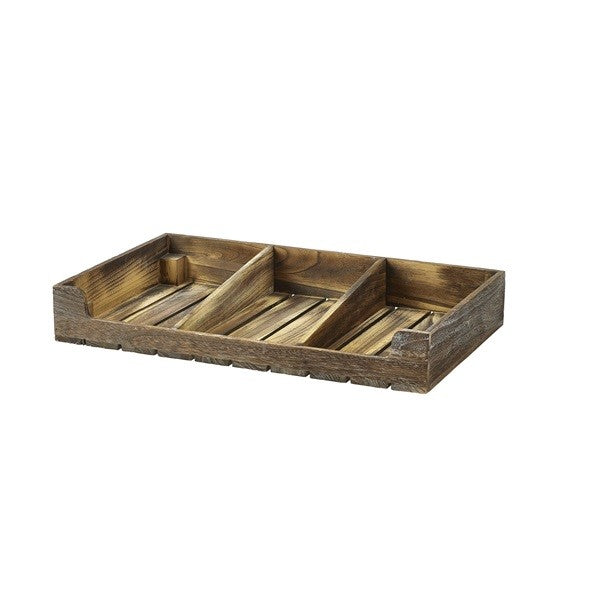 Rustic Wooden Display Crate With Dividers 53cm x 32cm x 8cm