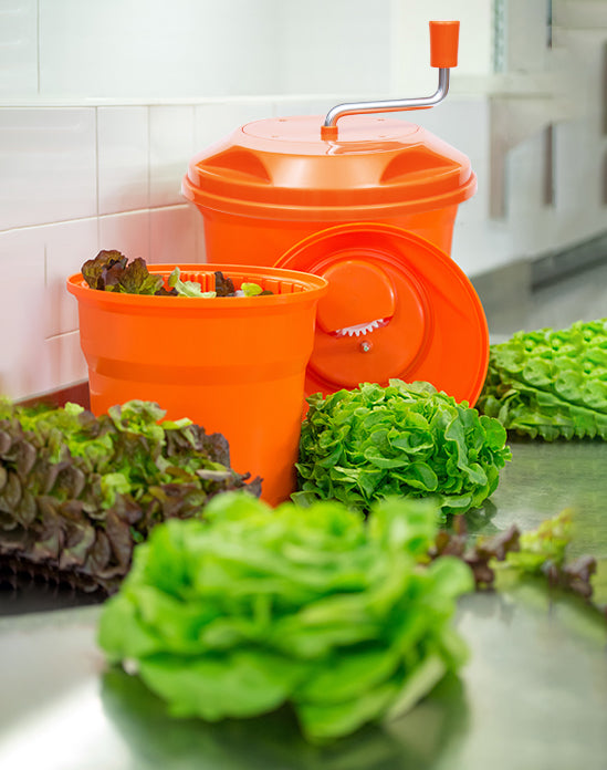 Salad Spinner 25Ltr Manual 43cm Top Dia 51cm High Orange