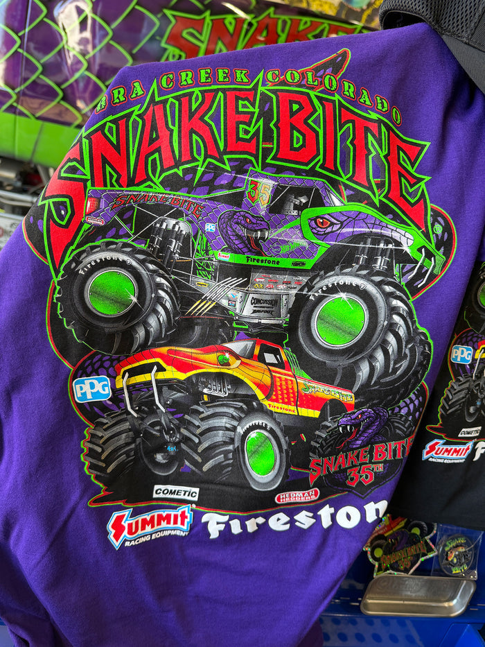 📣SALE - SNAKE BITE 35th Anniversary Adult PURPLE T-Shirt