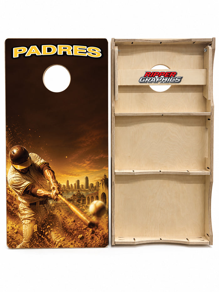 San Diego Padres Baseball Inspired Cornhole Design