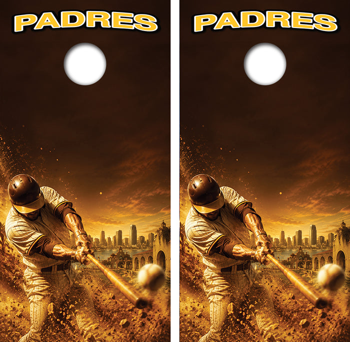 San Diego Padres Baseball Inspired Cornhole Design