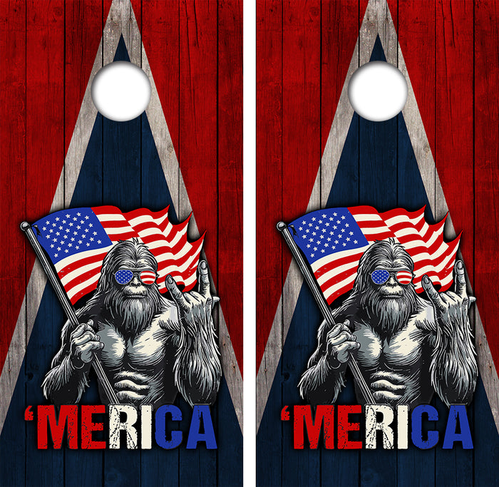 Sasquatch Merica Cornhole Design