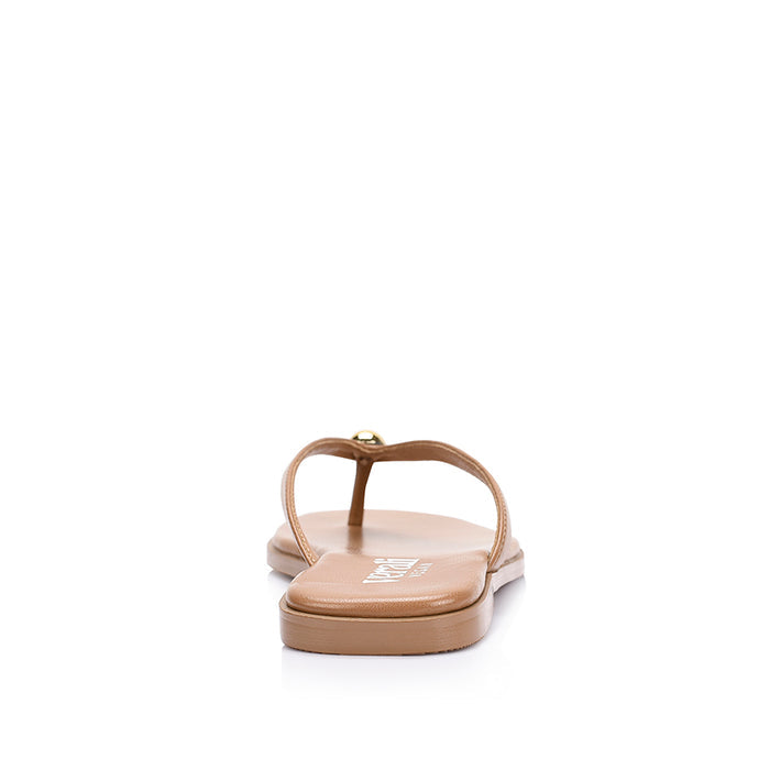Sassy Casual Thongs - Dark Camel Tan