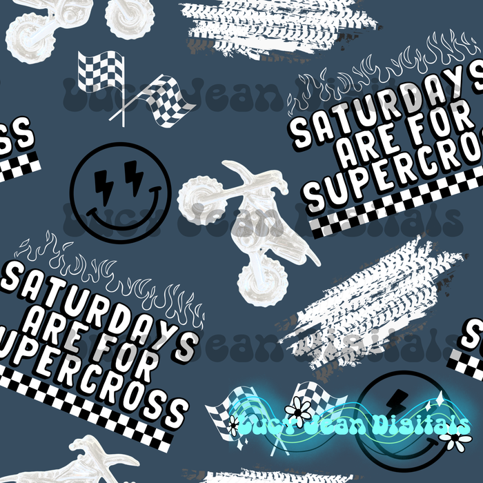 Saturdays are for supercross navy Seamless File