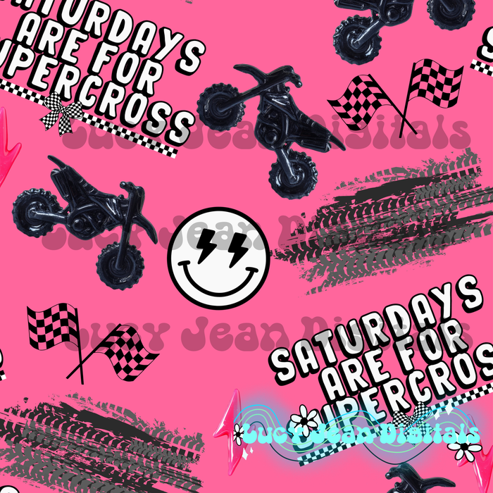 Saturdays are for supercross pink Seamless File