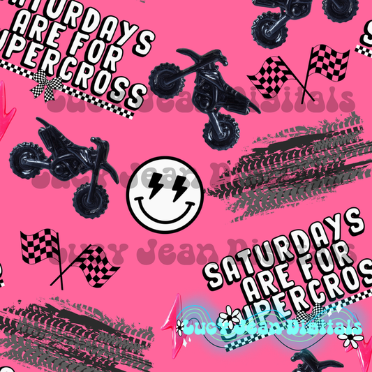 Saturdays are for supercross pink Seamless File