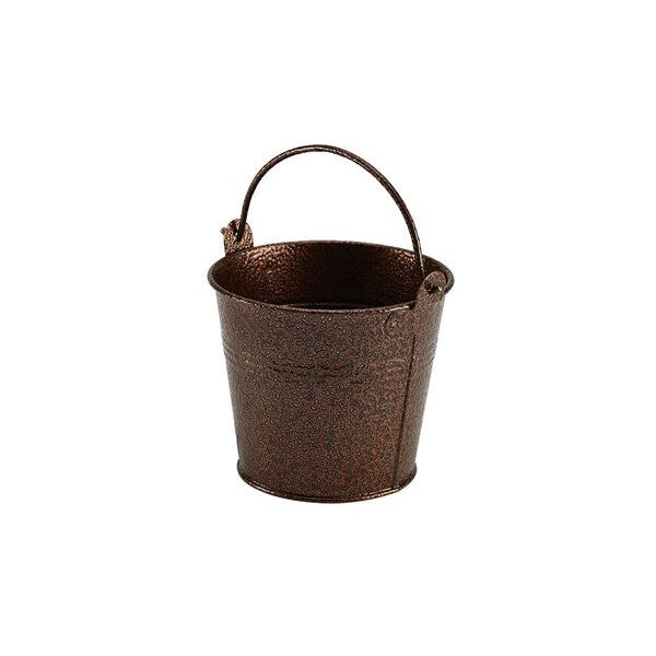 Serving Bucket Hammered Galvanised Steel Copper 10 x 7.7 x 9cm (Box Of 12)