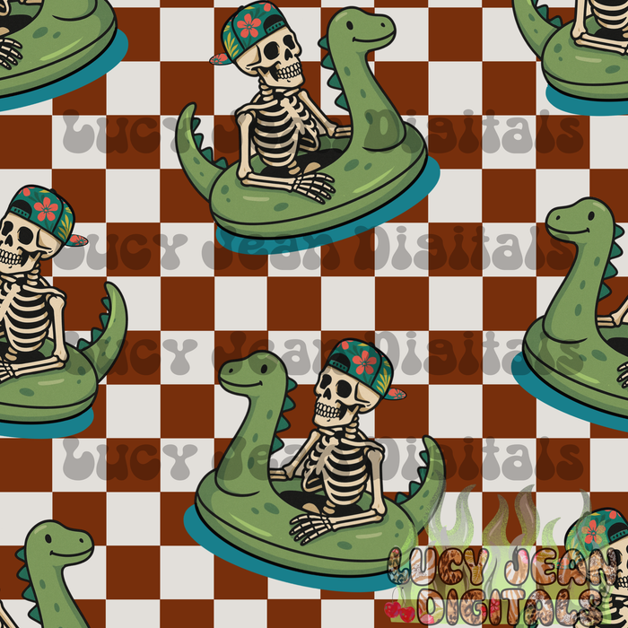 Skeleton Pool Float Seamless File