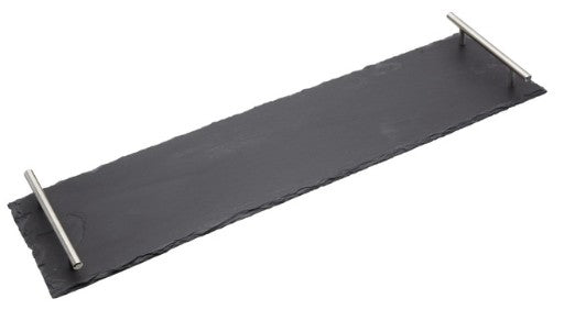 Slate Platter With Stainless Steel Handles 60cm x 15cm