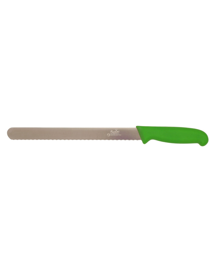Smithfield 25Cm Serrated Carver Coloured Samprene Handle