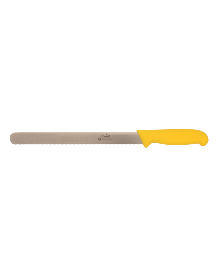 Smithfield 25Cm Serrated Carver Coloured Samprene Handle