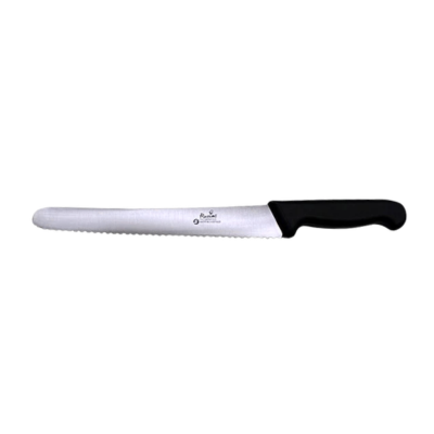 Smithfield 25cm Serrated Pastry Knife Black Samprene Handle
