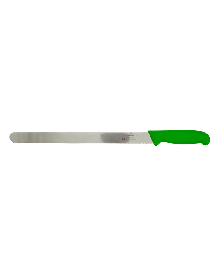Smithfield 30Cm Serrated Carver Coloured Samprene Handle