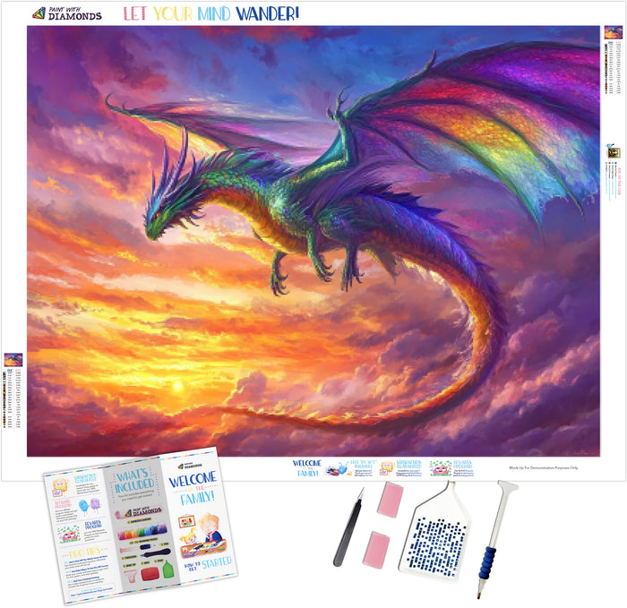 Soaring Above A Vibrant Sunset Sky