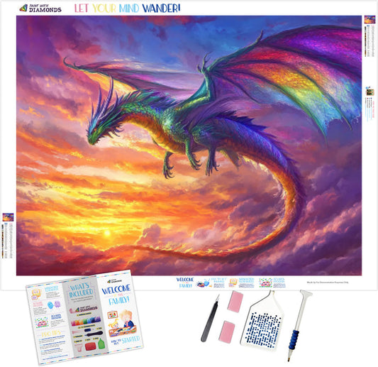 Soaring Above A Vibrant Sunset Sky